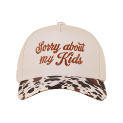 Zenana Cap Two Tone Cow Print - Sorry about my Kids Zenana