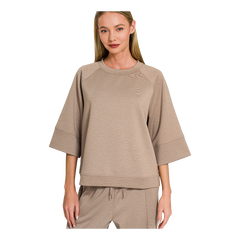 Zenana 3/4 Short Sleeve Scuba Pants Set - Coco Zenana
