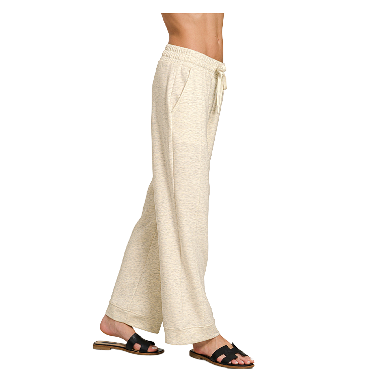 Zenana 3/4 Short Sleeve Scuba Pants Set - Vanilla Zenana