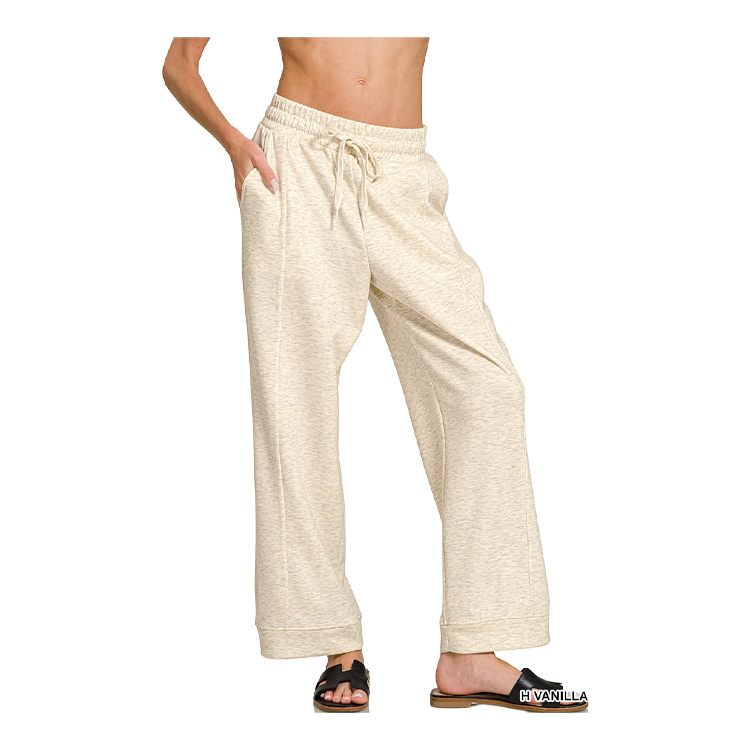 Zenana 3/4 Short Sleeve Scuba Pants Set - Vanilla Zenana
