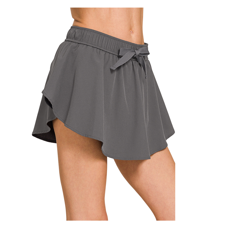 Zenana Soft Woven Active Skort – Ash Grey