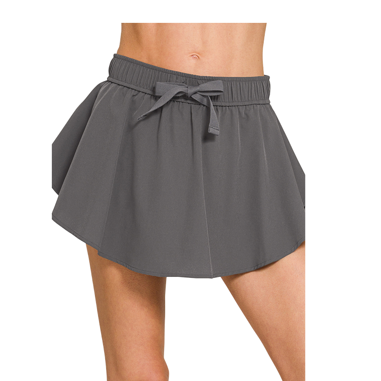 Zenana Soft Woven Active Skort – Ash Grey