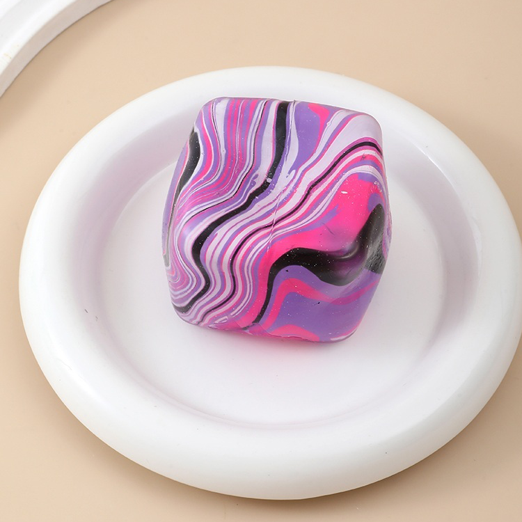 Squishy Cube Marble Swirl Stress Relief- Purple
