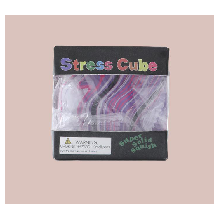Squishy Cube Marble Swirl Stress Relief- Purple
