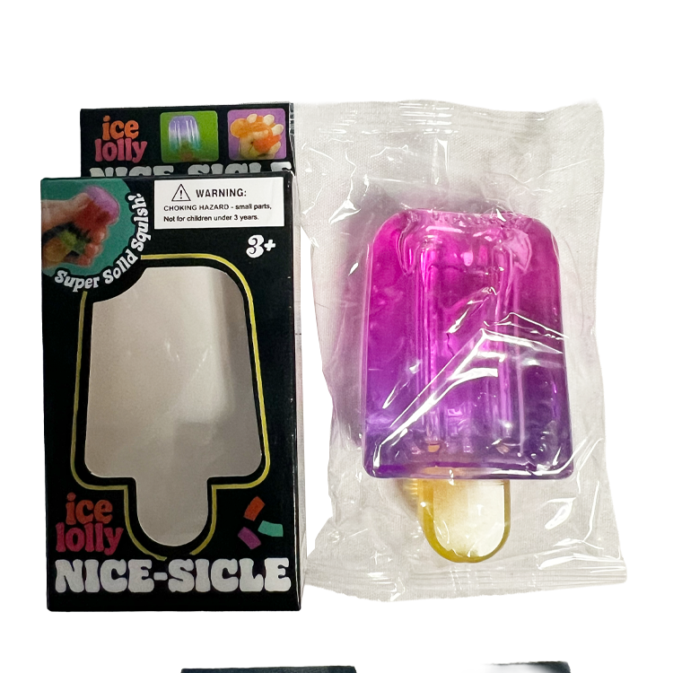 Squishy Popsicle Stress Relief - Pink/Purple 1 Pack