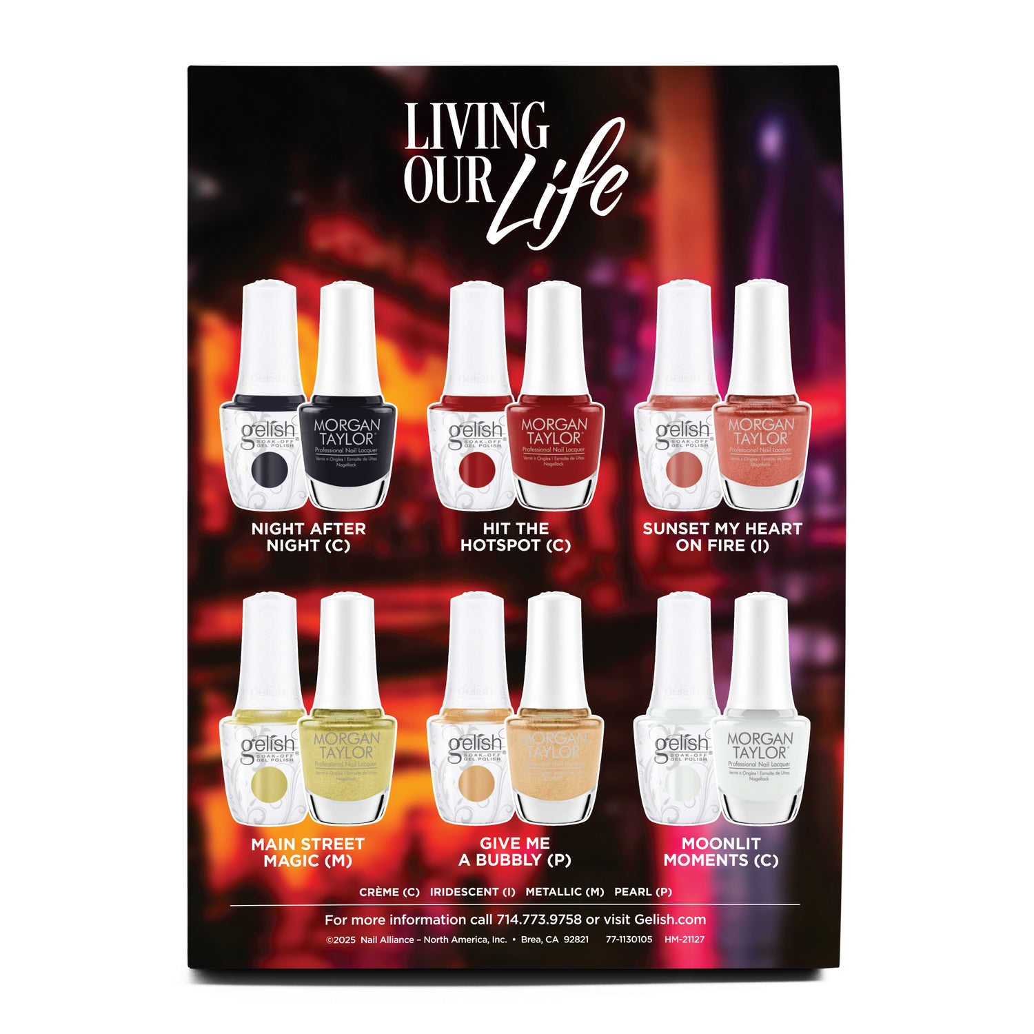 Esmalte de uñas Morgan Taylor Colección Living Our Life - Expositor de 12 piezas