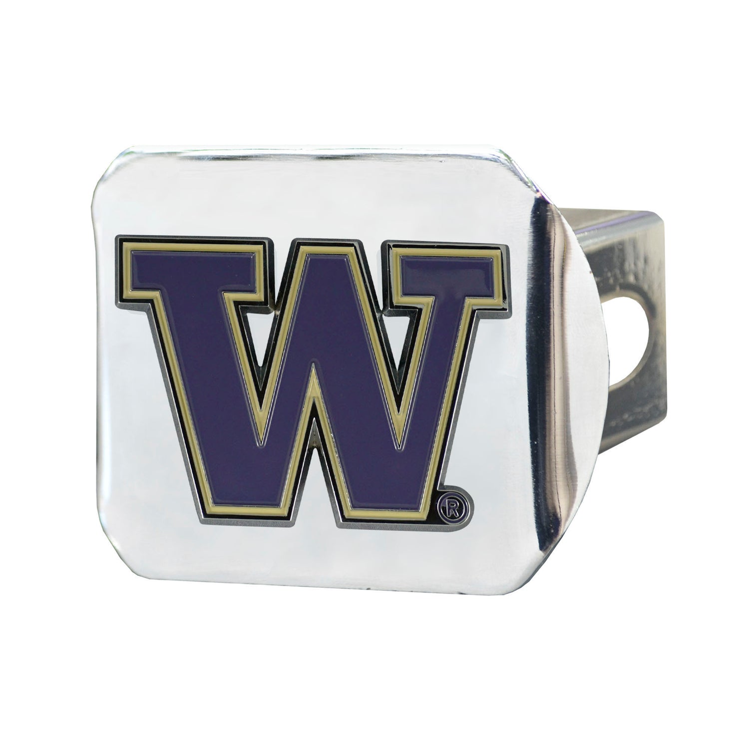 Fanmats Washington Huskies Color Hitch Cover - Chrome