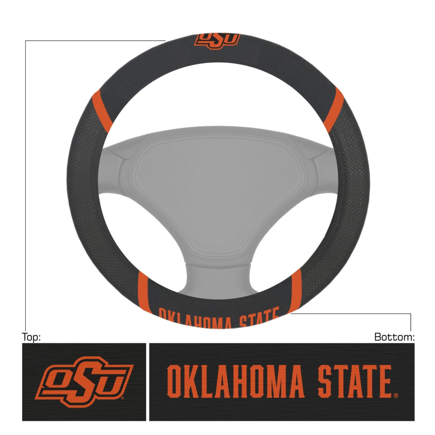 Fanmats Oklahoma State Cowboys Steering Wheel Cover Fanmats