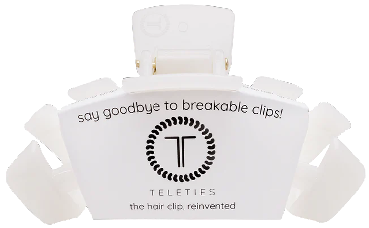 Teleties Classic Coconut White Hair Clip