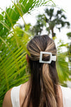 Teleties Square Flat Coconut White Hair Clip