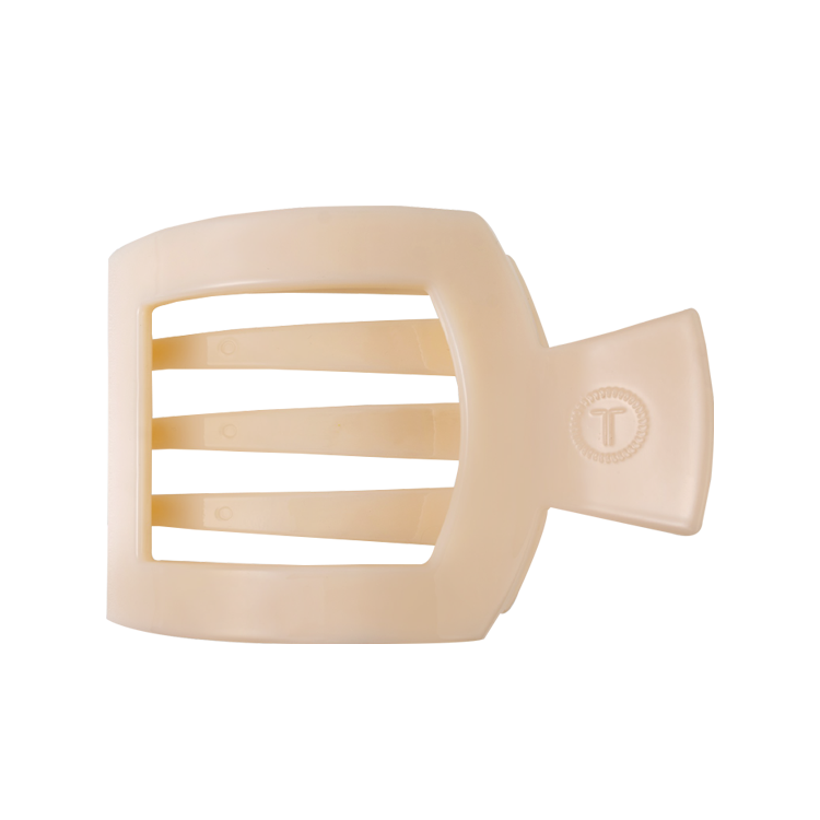 Teleties Flat Square Flat Clip Medium - Almond Beige