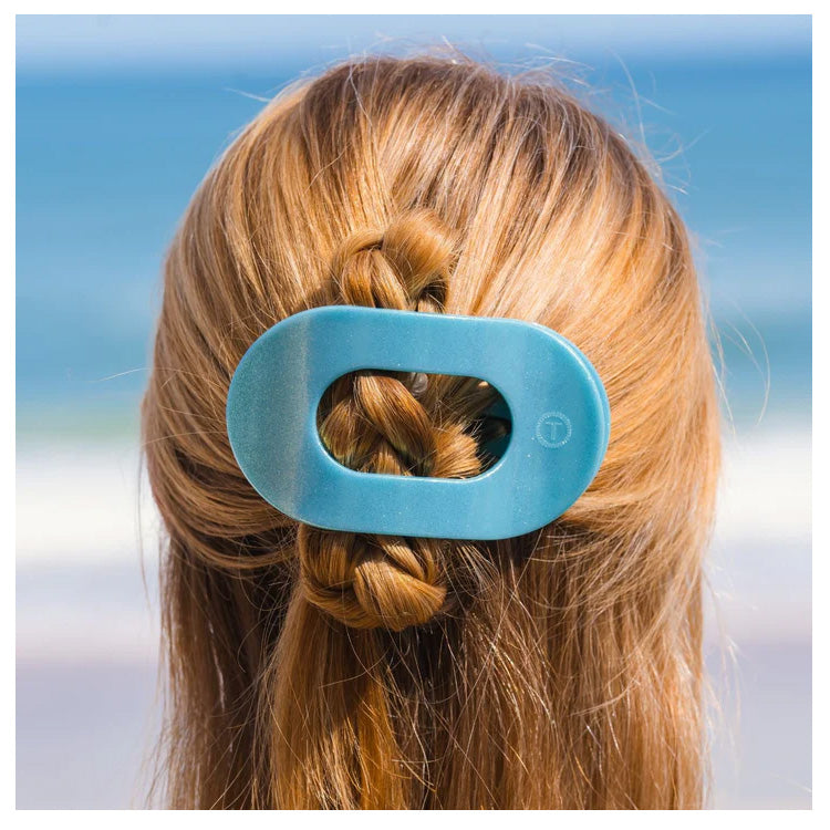 Teleties Flat Blue Seas Hair Clip Large