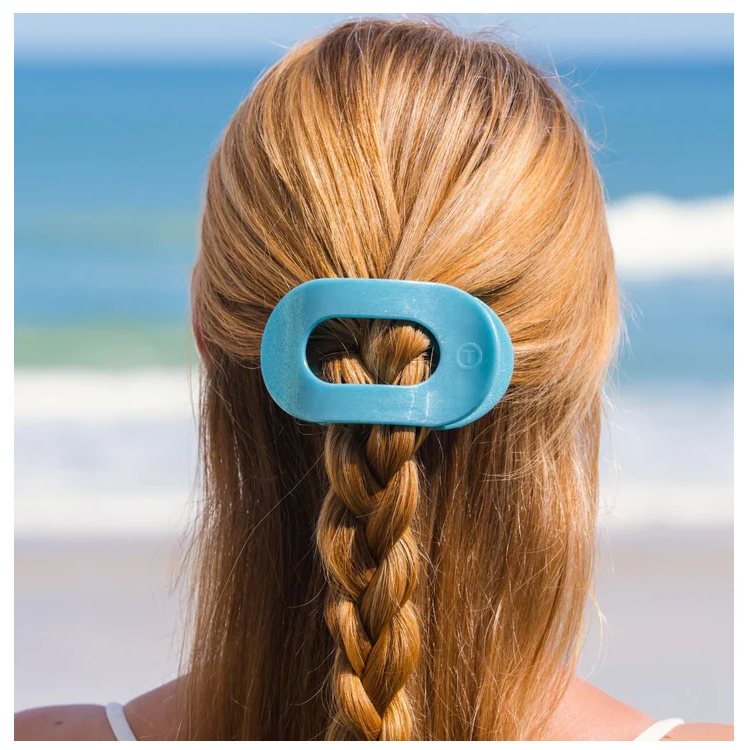 Teleties Flat Clip Medium Blue Seas