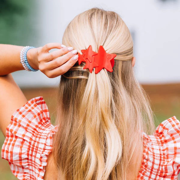 Teleties Flat Clip Medium Red Shooting Star