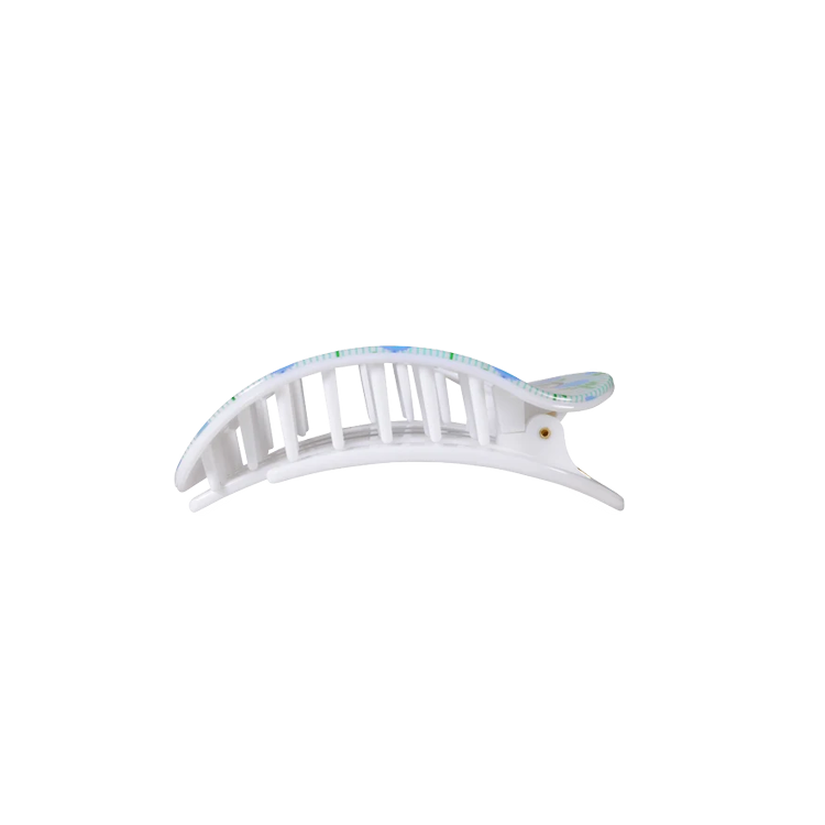 Teleties Medium Flat Round Hair Clip - Blue Marigold