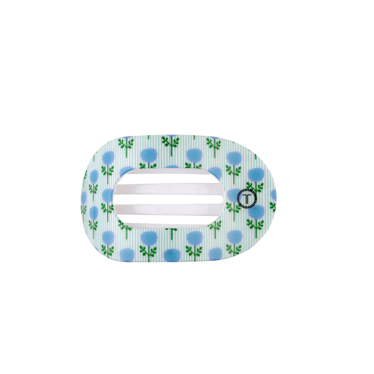 Teleties Medium Flat Round Hair Clip - Blue Marigold