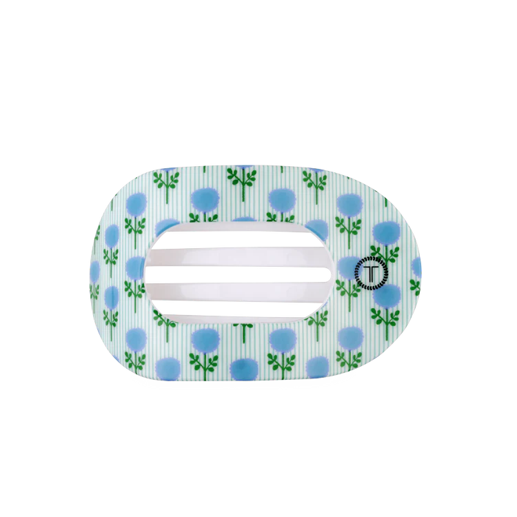 Teleties Large Flat Round Hair Clip - Blue Marigold