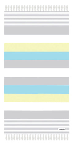 Beach Towel Striped Terry Fringe - Grey - PinkPro Beauty Supply