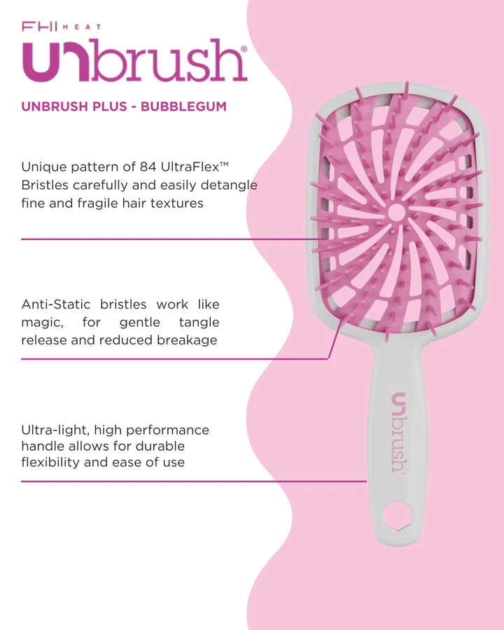 UNbrush Detangling Hair Brush Plus - Bubble Gum