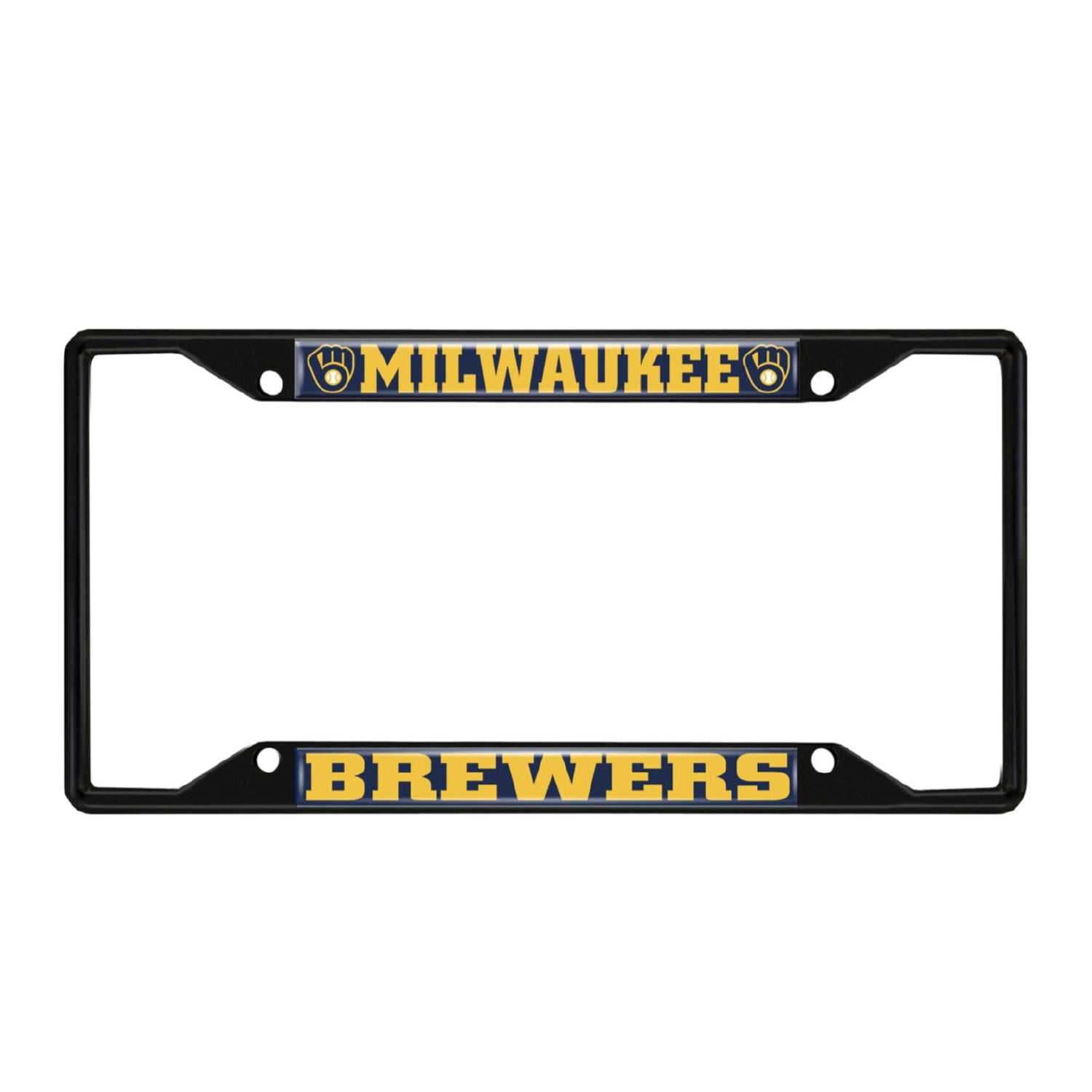 Fanmats MLB Milwaukee Brewers License Plate Frame - Black Fanmats