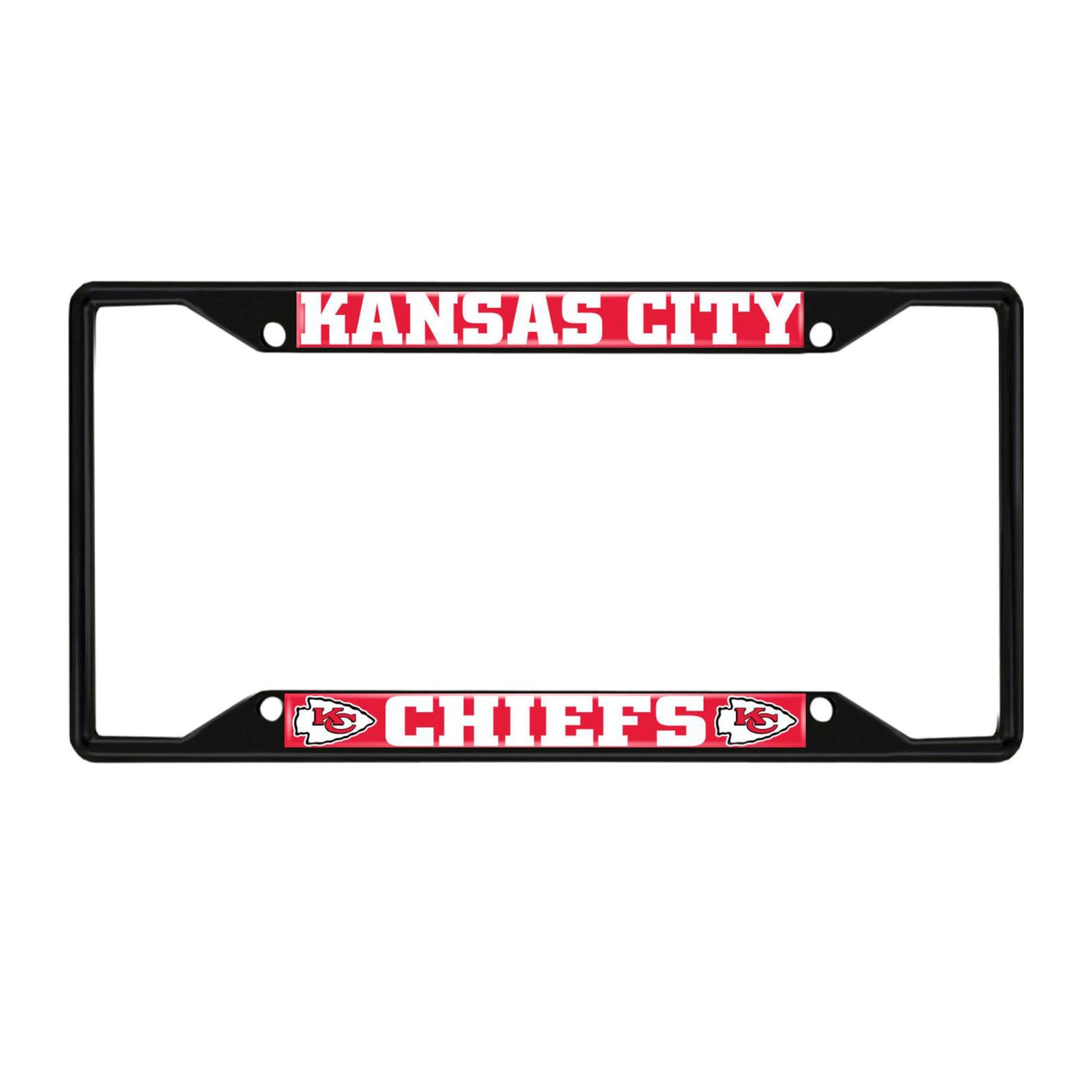 Fanmats NFl Kansas City Chiefs License Plate Frame - Black