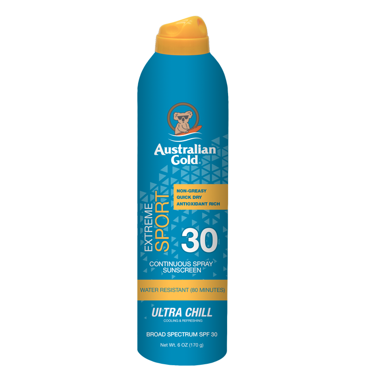 Protector solar en aerosol continuo Australian Gold Extreme Sport - FPS 30