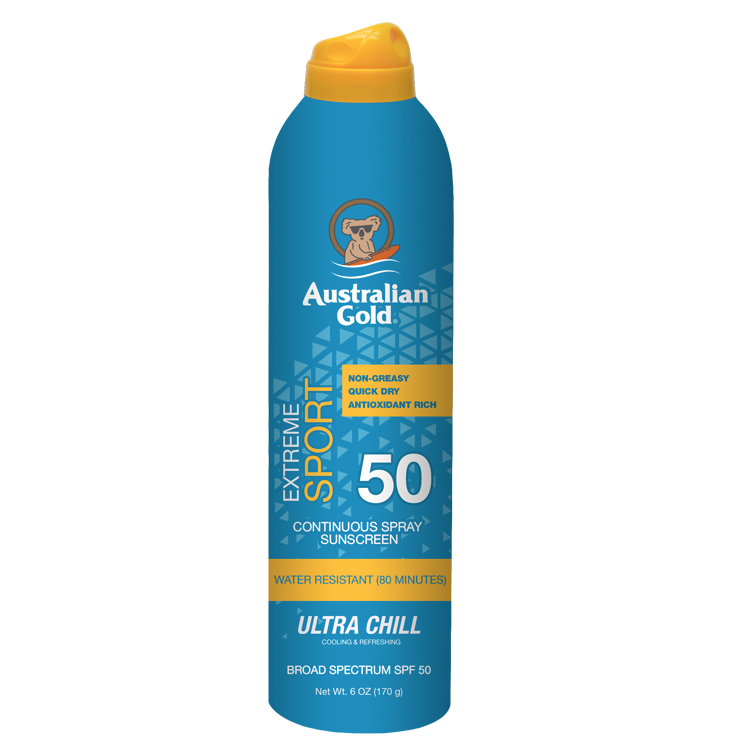 Protector solar en aerosol continuo Australian Gold Extreme Sport