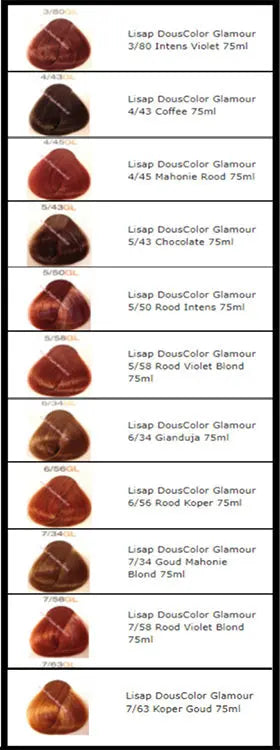 Lisap DousColor Glamour Intense Reds 7/34 - PinkPro Beauty Supply