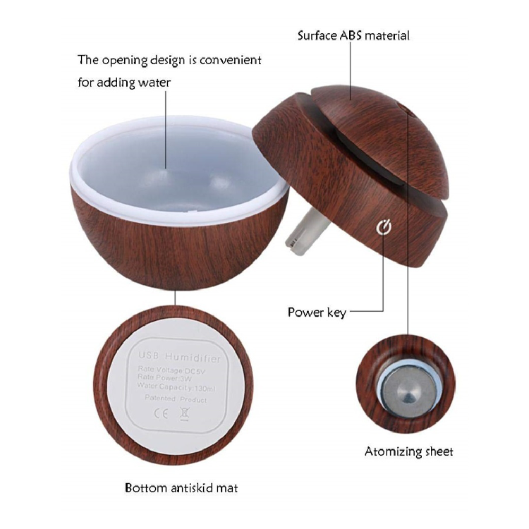 Mini Diffuser Ultrasonic Aroma - Dark Wood - PinkPro Beauty Supply