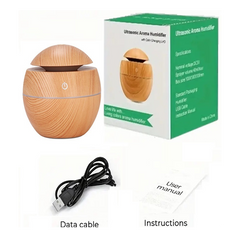 Mini Diffuser Ultrasonic Aroma - Light Wood - PinkPro Beauty Supply