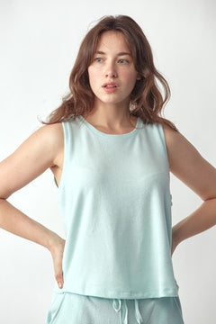 Risen Soft Knit Sleeveless Top - Mint - PinkPro Beauty Supply