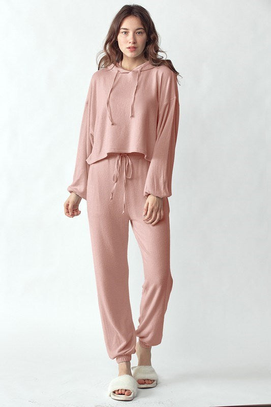 Risen Soft Knit Lounge Jogger - Blush - PinkPro Beauty Supply