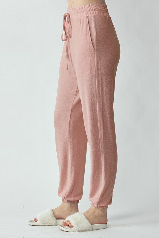 Risen Soft Knit Lounge Jogger - Blush - PinkPro Beauty Supply