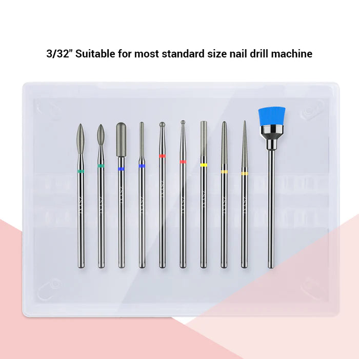 MelodySusie Diamond Cuticle Nail Bit - 10 Pieces