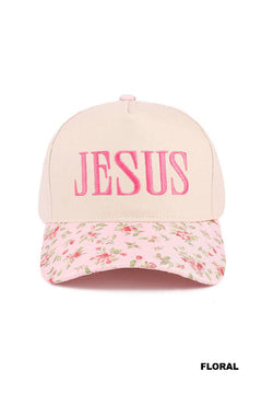 Zenana Two Tone Canvas Hat Two Tone Canvas Hat "Jesus" Floral Zenana