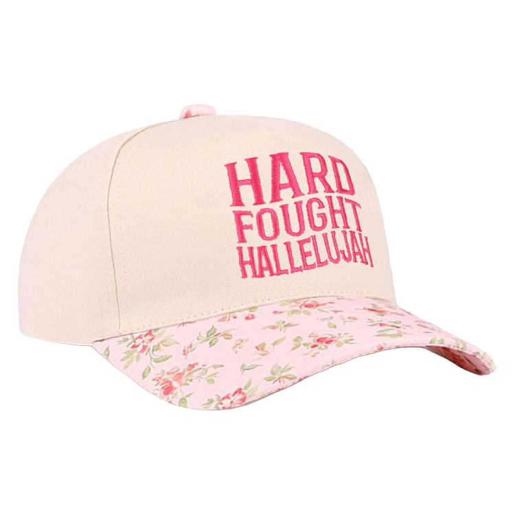 Zenana Cap Two Tone Hard Fought Hallelujah Floral