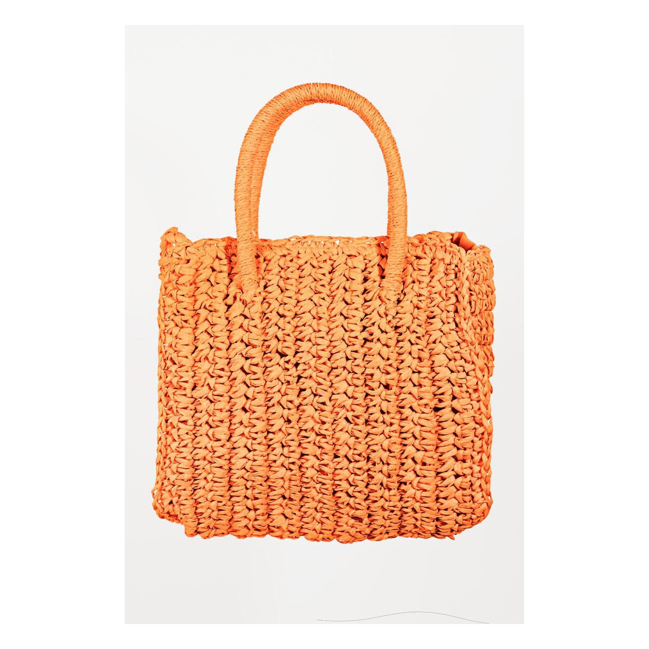 Straw Woven Orange Shoulder Bag