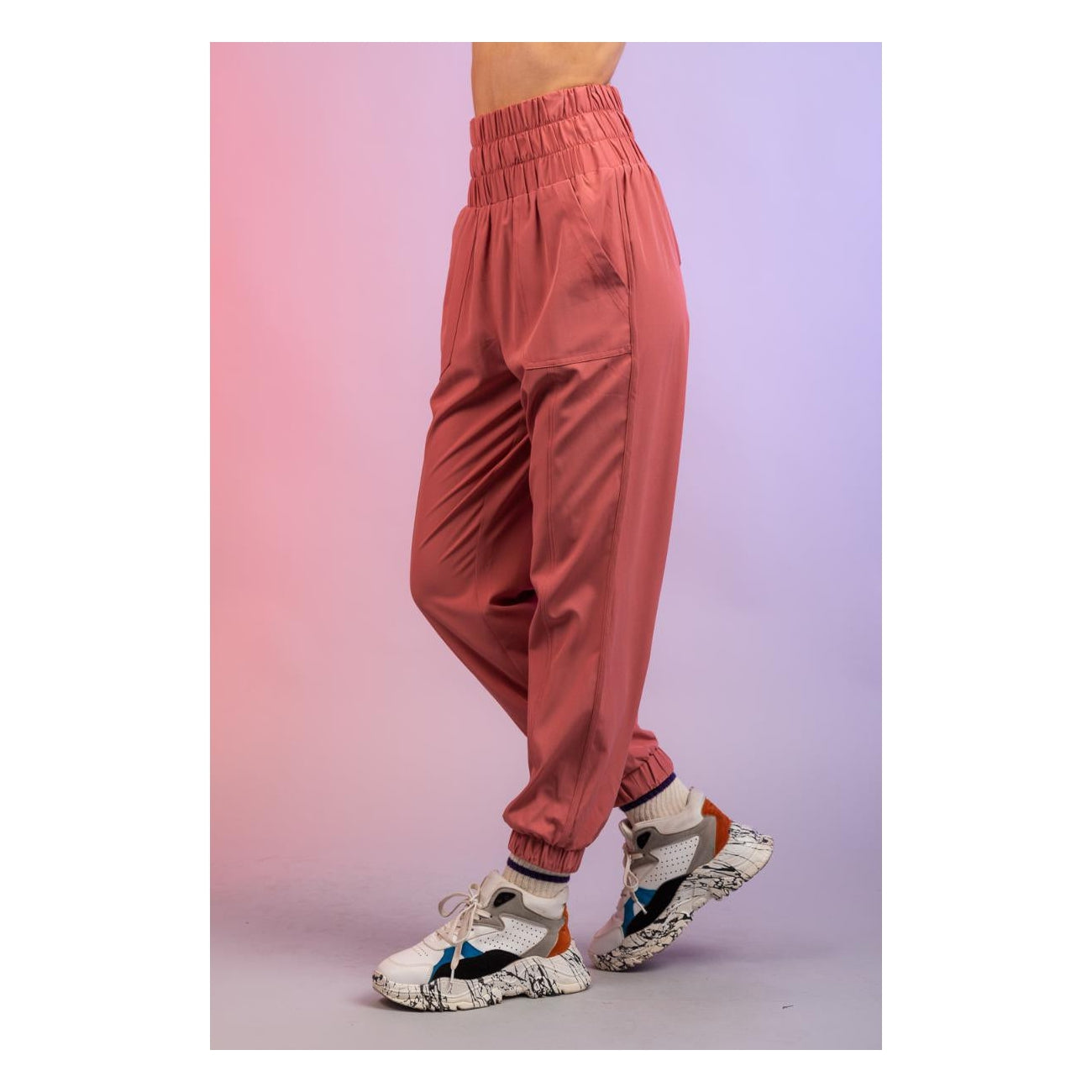 Joggers High Waisted Rose