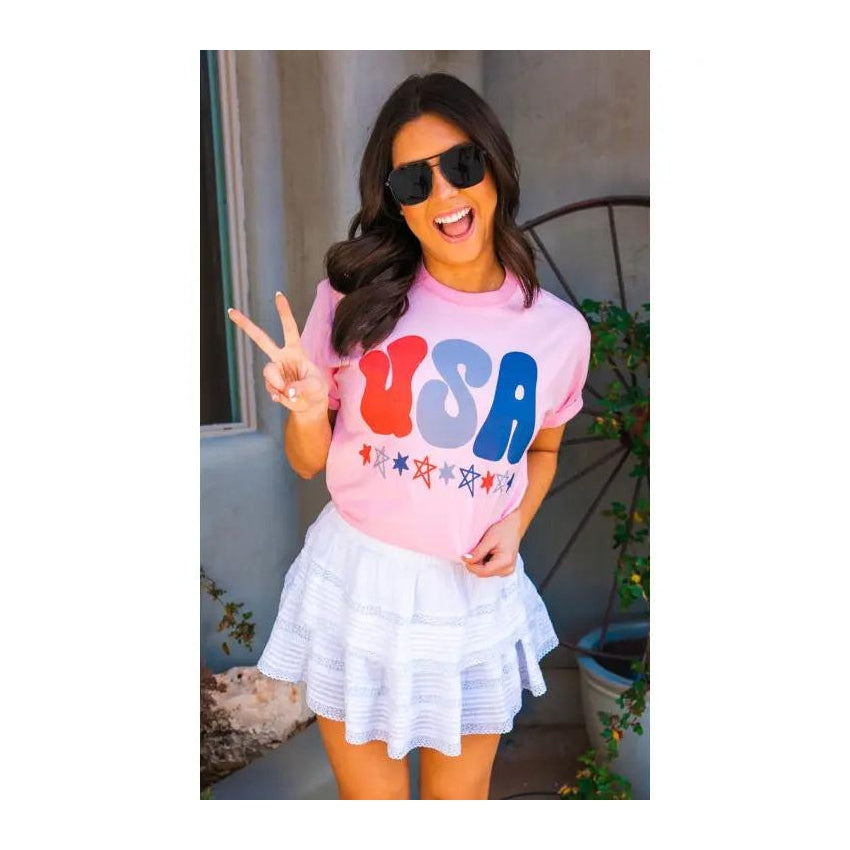 Camiseta Rosa USA