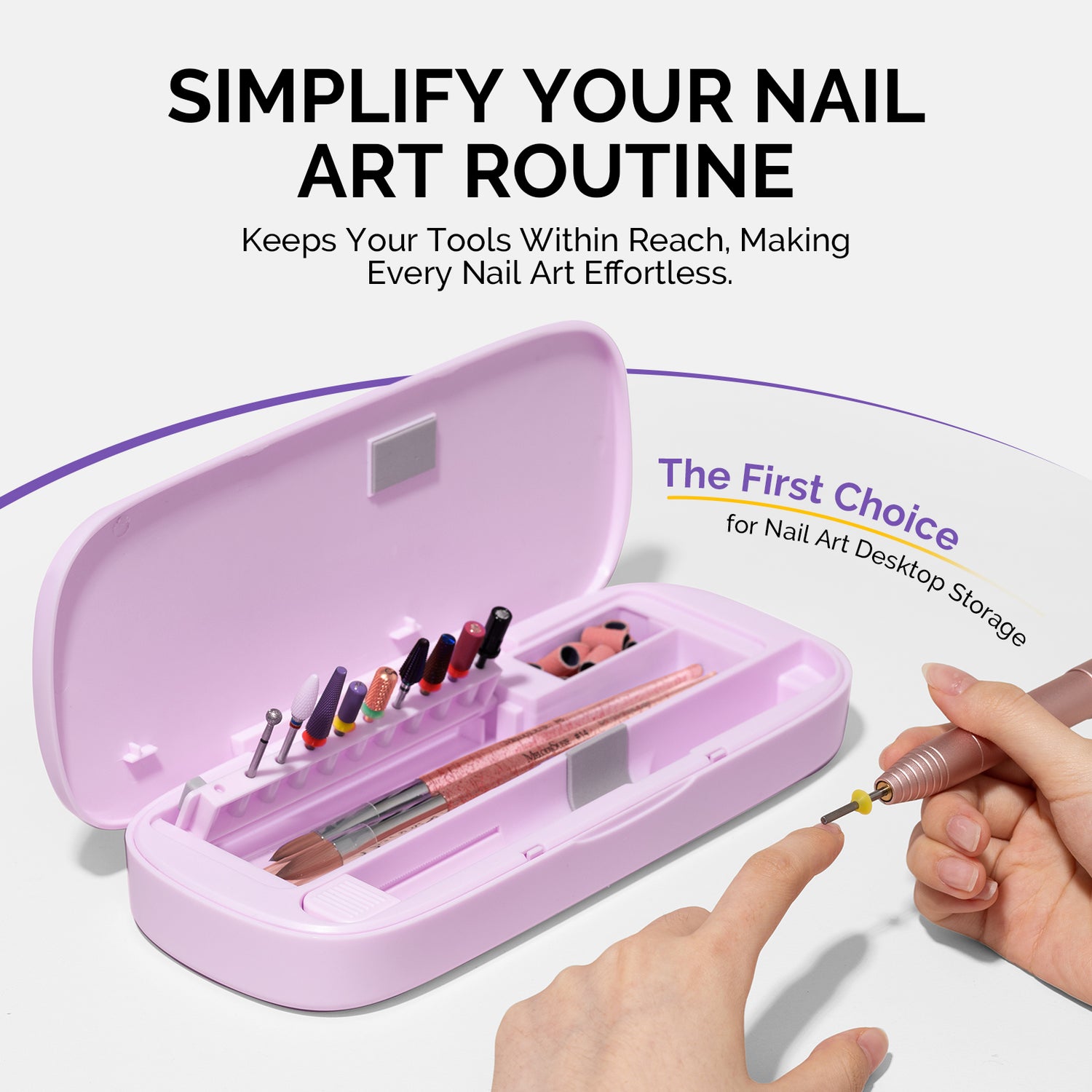 MelodySusie Acrylic Nail Tool Storage Box (ONLY BOX) - Purple
