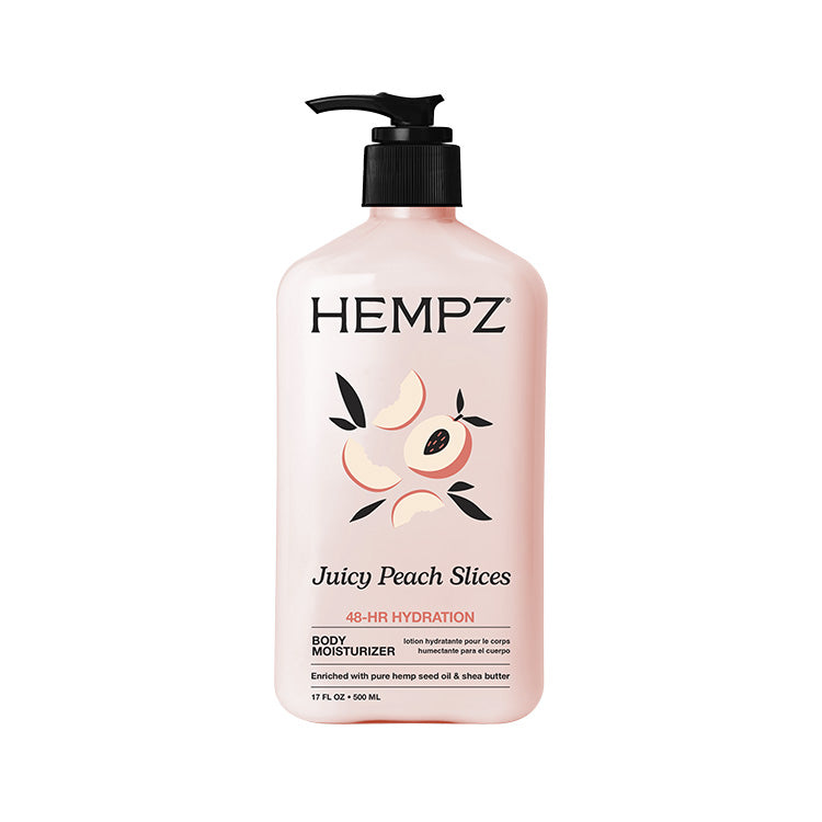 the potted plant hemp body lotion Hempz Juicy Peach Slices Body Moisturizer, 17 Ounces