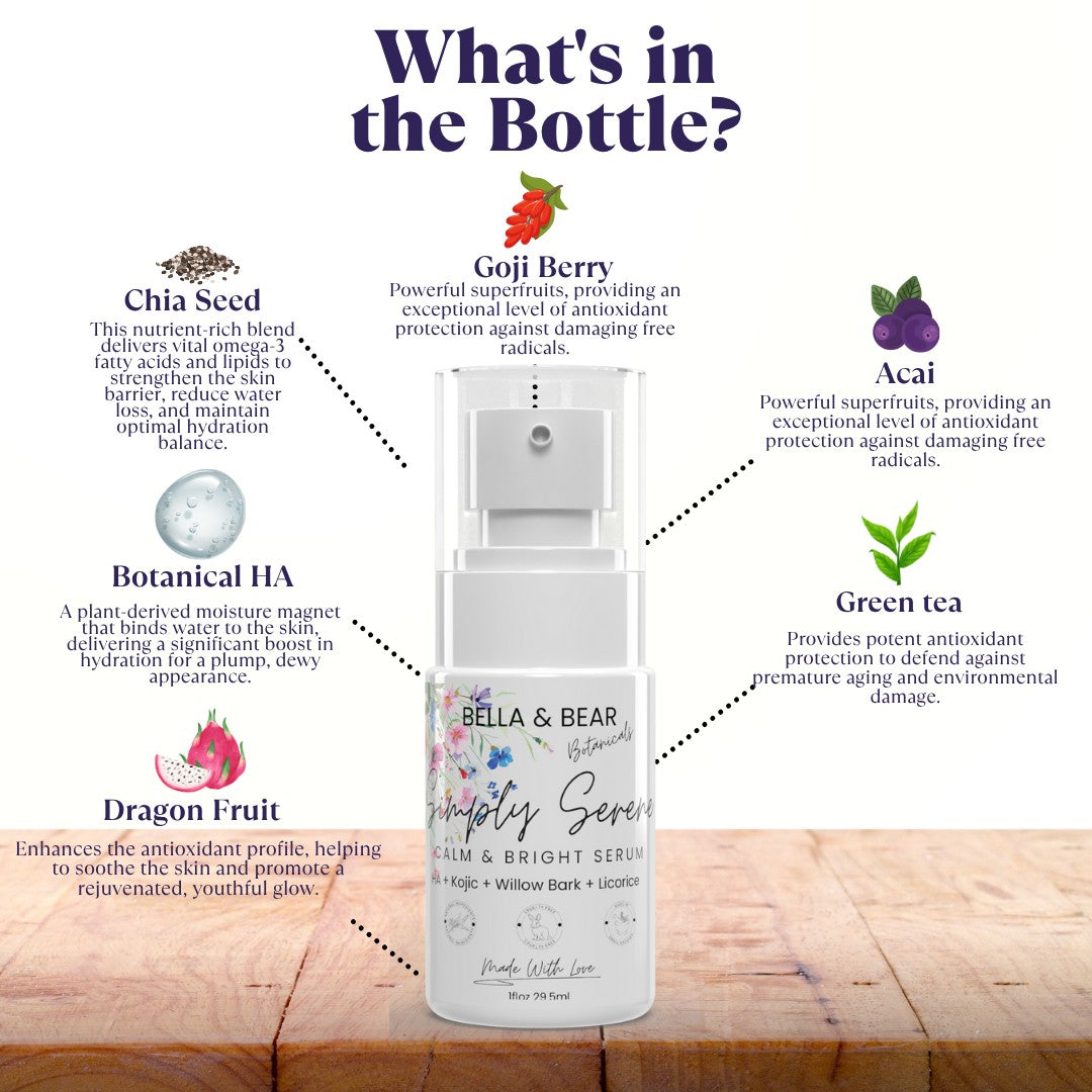 Bella & Bear Botanicals | Simply Serene Calm & Bright Serum 1 oz.