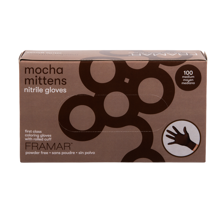 Framar Mocha Mittens Nitrile Gloves Small 100 Pack