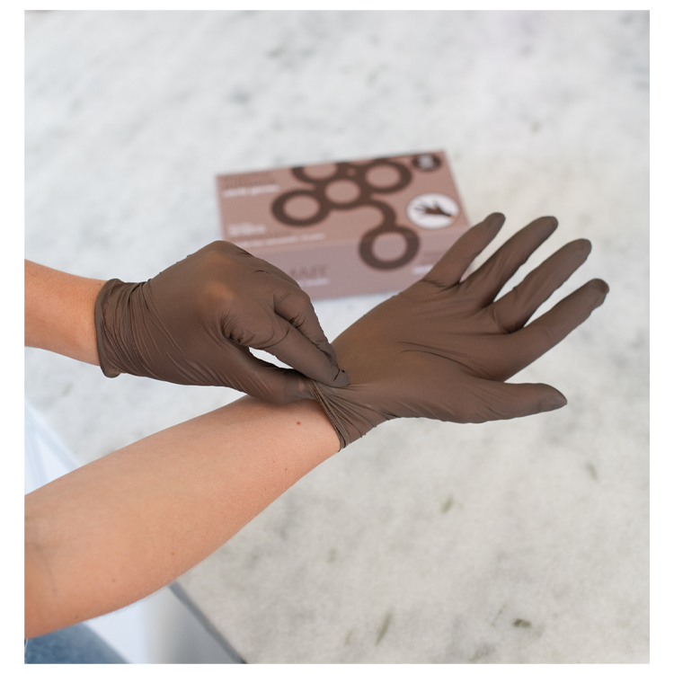 Framar Mocha Mittens Nitrile Gloves Large 100 Pack