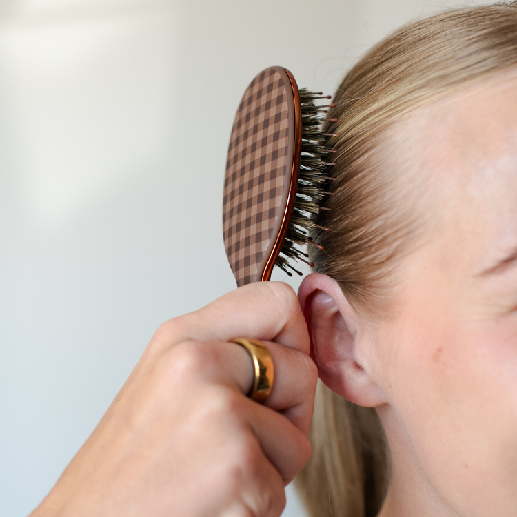 Framar Mini Polish Brush Gingham Chocolate
