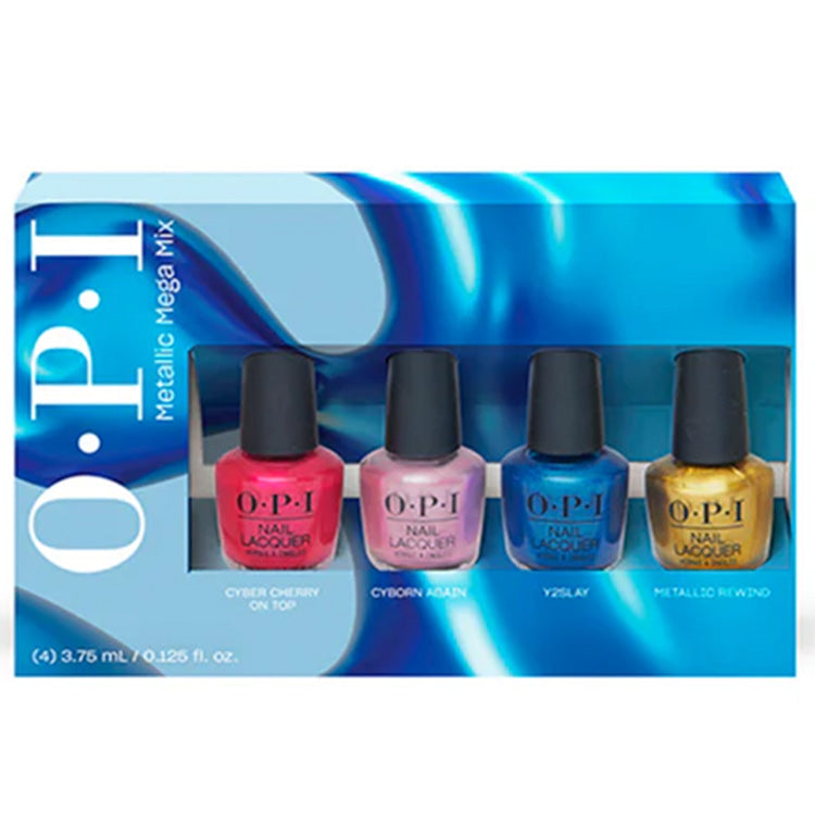 OPI Nail Lacquer Metallic Mega Mix Collection 4 Piece Mini Pack