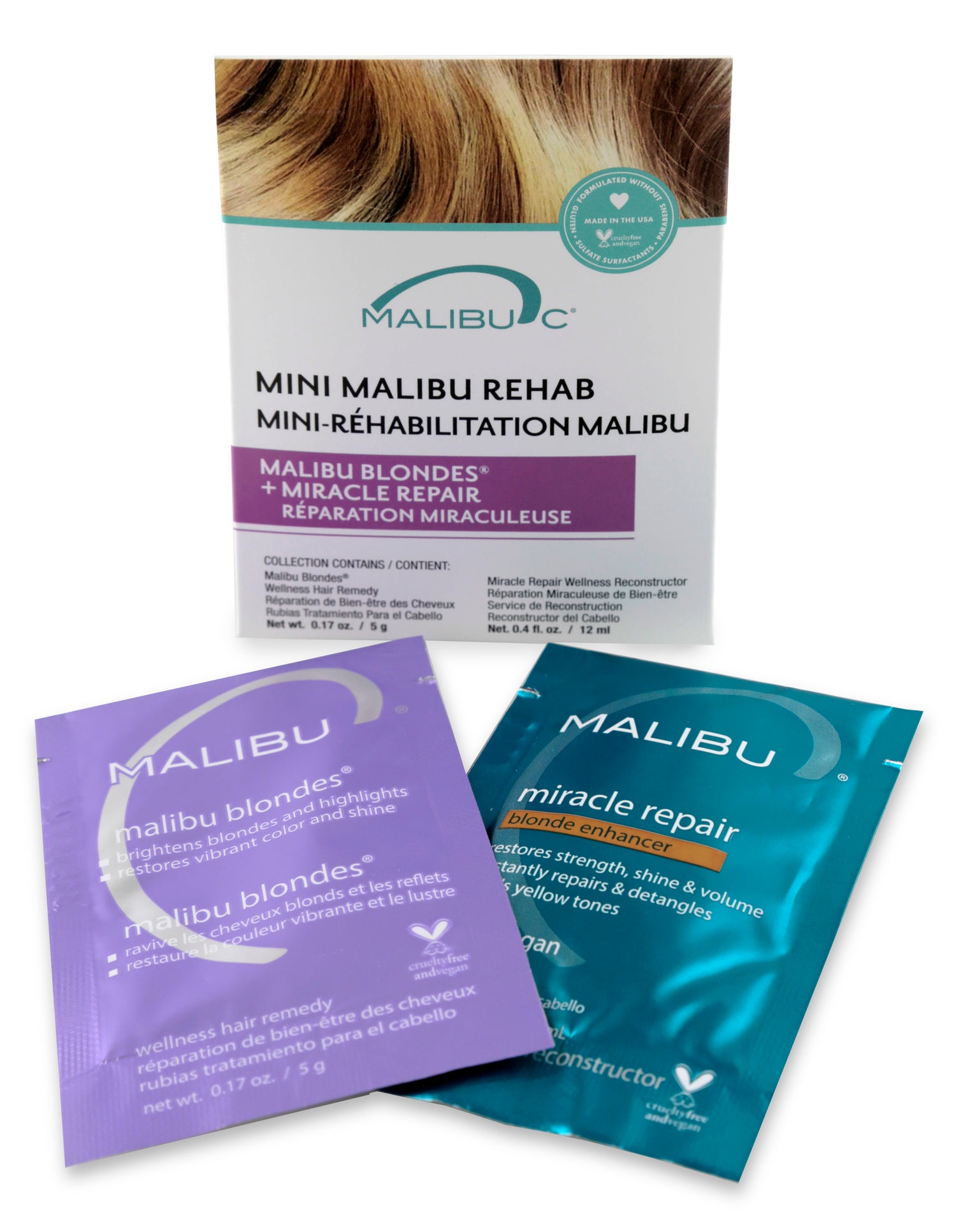 Malibu C Blonde Mini Rehab Box of 12