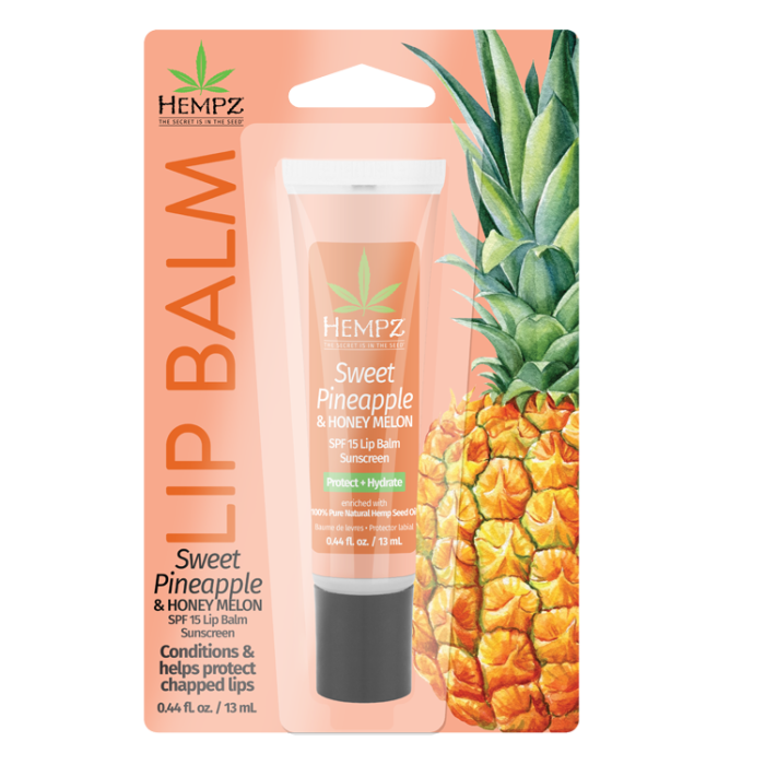 NEW! Hempz Herbal Lip Balm Sweet Pineapple SPF 15 Blister Pack