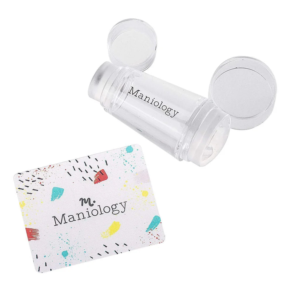 Maniology Clear Stamper Collection - Mini Dual Ended Clear Nail Art Stamper + Scraper Card