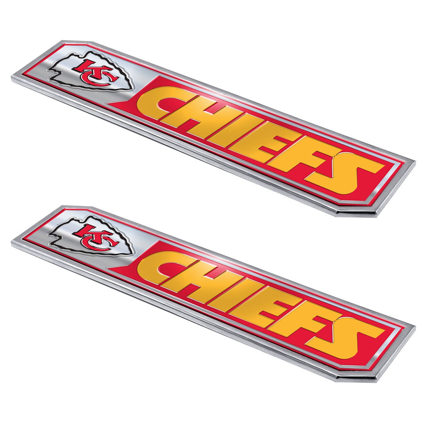 Fanmats Kansas City Chiefs Embossed Truck Emblem 2pk